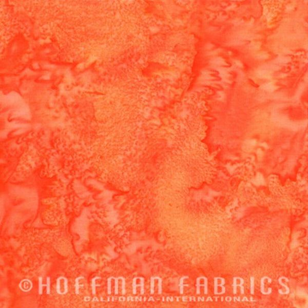 Hoffman Fabrics Watercolors Pumpkin Orange Batik Fabric 1895-192-Pumpkin