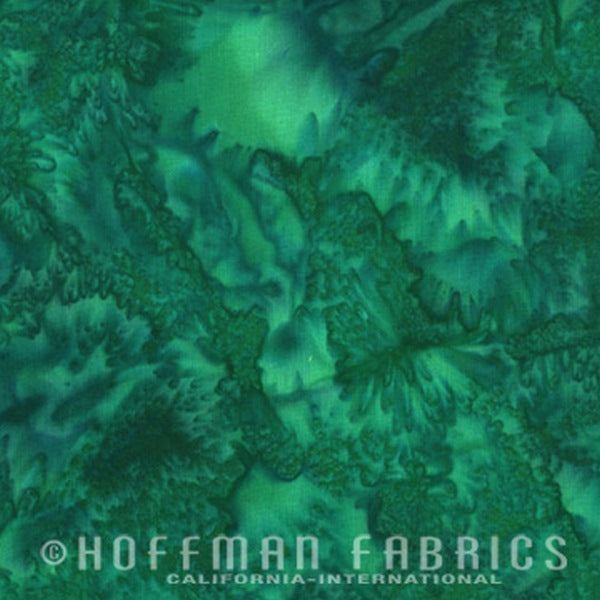 Hoffman Fabrics Watercolors Belize Green Blue Batik Fabric 1895-362-Belize
