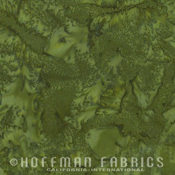 Hoffman Fabrics Watercolors Tavarua Green Batik Fabric 1895-365-Tavarua