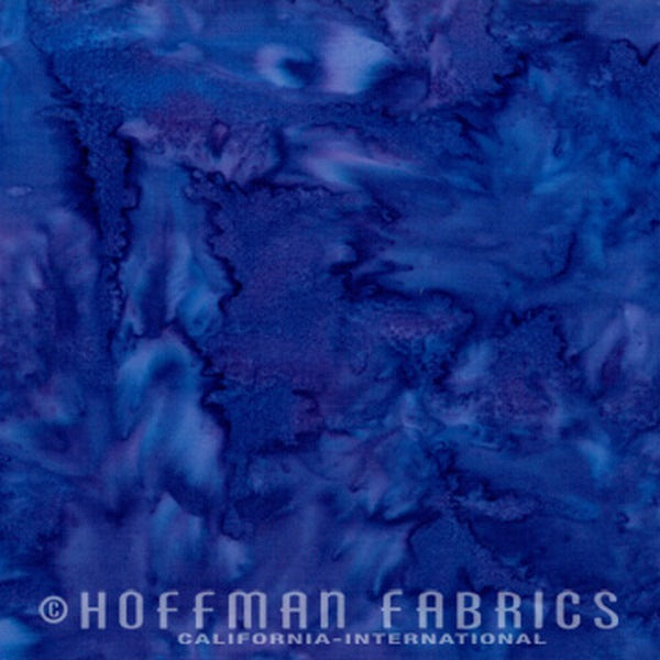 Hoffman Fabrics Watercolors Salvia Blue Batik Fabric 1895-424-Salvia