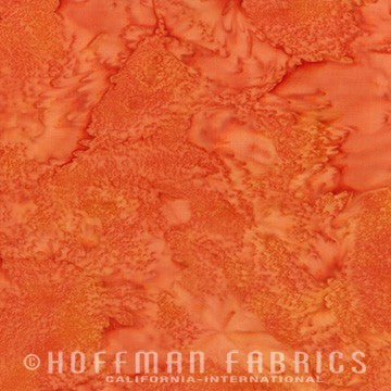 Hoffman Fabrics Watercolors Yam Orange Batik Fabric 1895-570-Yam
