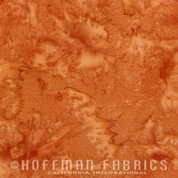 Hoffman Fabrics Watercolors Bourbon Orange Brown Batik Fabric 1895-572-Bourbon