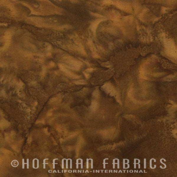 Hoffman Fabrics Watercolors Earth Brown Green Batik Fabric 1895-58-Earth