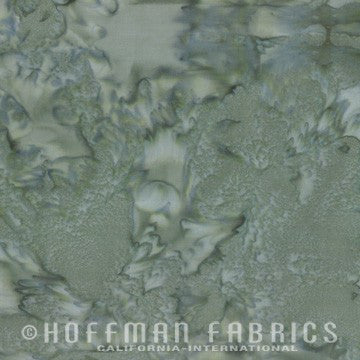 Hoffman Fabrics Watercolors River Rock Green Grey Batik Fabric 1895-611-River-Rock