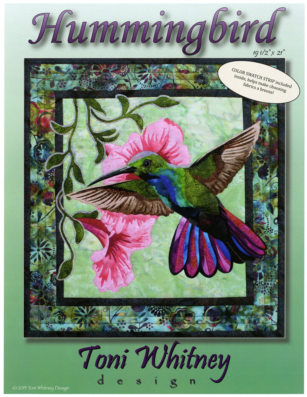 Toni Whitney Design Hummingbird Applique Quilt Pattern 