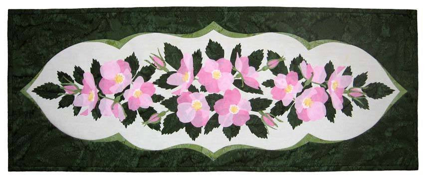 Wildfire Designs Alaska Wild Rose Table Runner Applique Quilt Pattern