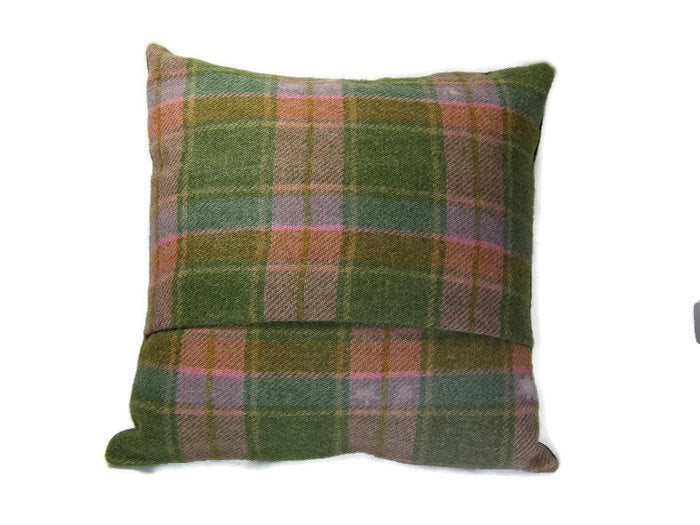 Pink Summer Bouquet Flower Felted Wool Throw Pillow Size 14 x 14