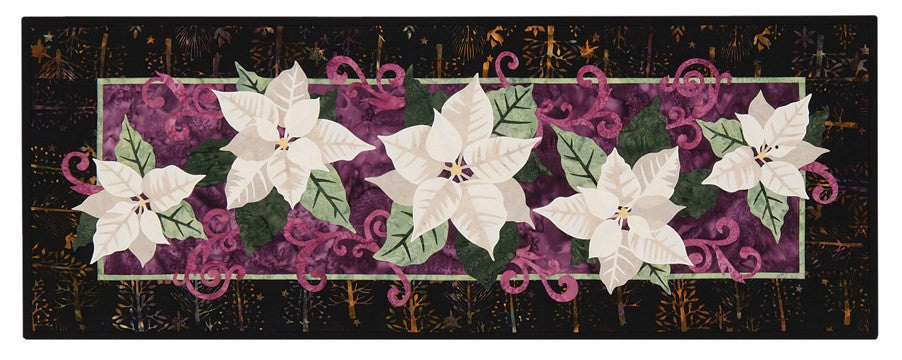 Wildfire Designs Alaska White Poinsettia Too Table Runner Applique Quilt Pattern