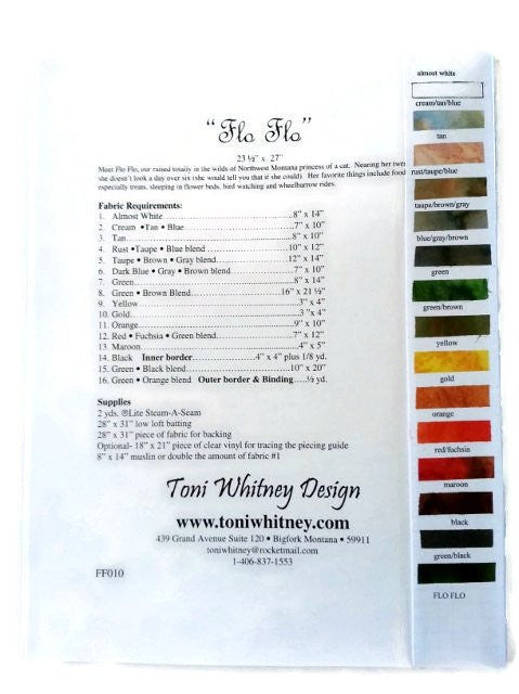 Toni Whitney Design Flo Flo Applique Quilt Kit and Fabric Kit 