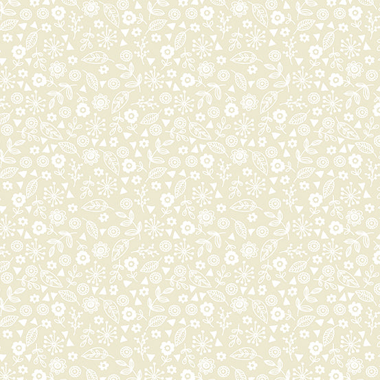Andover Fabrics Doodle Ditzy Light Cream Cotton Fabric TP-1911-Q2