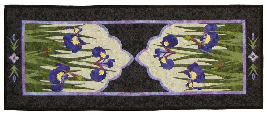 Wildfire Designs Alaska Wild Iris Table Runner Applique Quilt Pattern 
