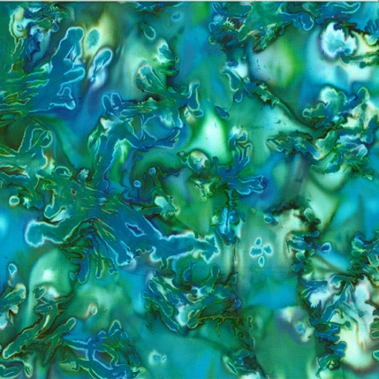 Hoffman Fabrics 843 Style Mottle Peacock Batik Fabric 843-136-Peacock
