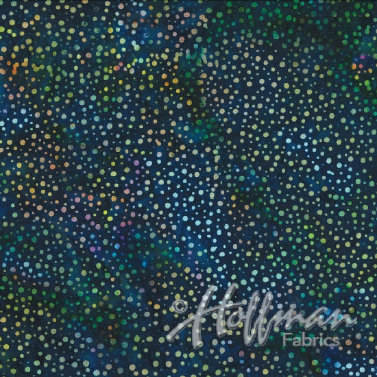 Hoffman Fabrics Dot Sapphire Blue Batik Fabric 885-230-Sapphire