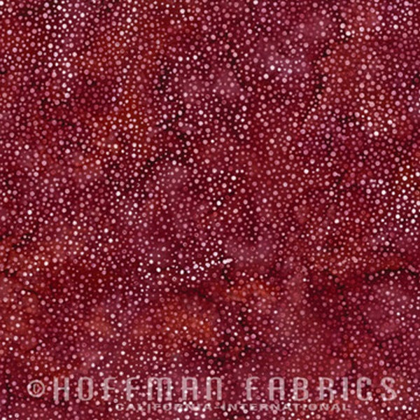 Hoffman Fabrics Dot Burgundy Red Batik Fabric 885-38-Burgundy