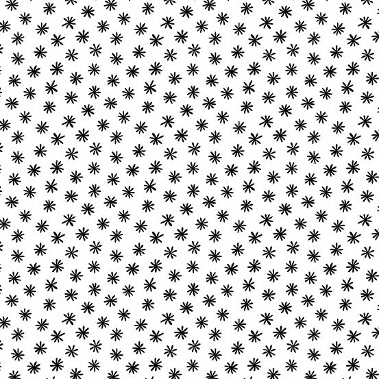 Andover Fabrics Tuxedo Daisies Black and White Cotton Fabric A-9625-L