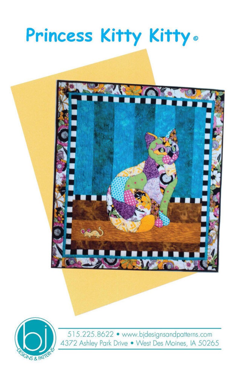BJ Designs & Patterns Princess Kitty Kitty Applique Quilt Pattern Front Cover