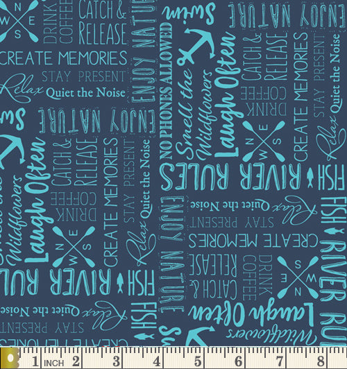 Art Gallery Fabrics Catch & Release River Rules Cotton Fabric CTR-24910 Scale