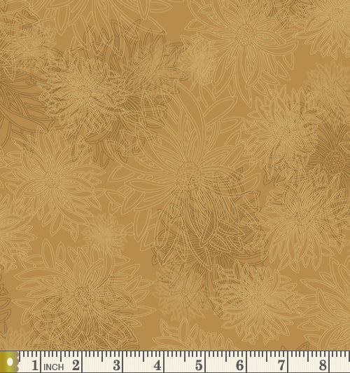 Art Gallery Fabrics Floral Elements Honey Mustard Cotton Fabric FE-513-Honey-Mustard