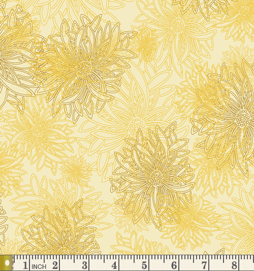 Art Gallery Fabrics Floral Elements Custard Cotton Fabric FE-520-Custard