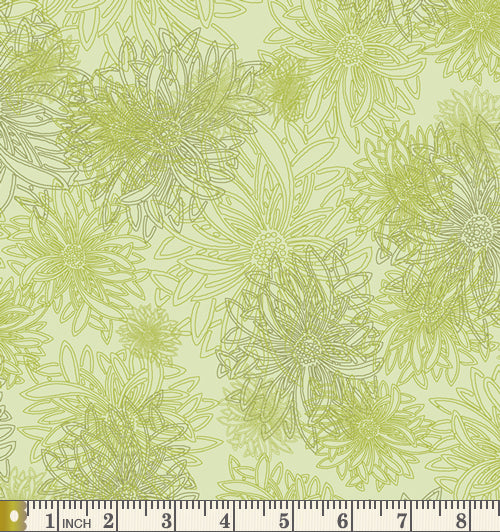 Art Gallery Fabrics Floral Elements Green Glow Cotton Fabric FE-521-Green-Glow