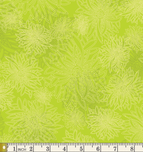 Art Gallery Fabrics Floral Elements Kiwi Cotton Fabric FE-524-Kiwi