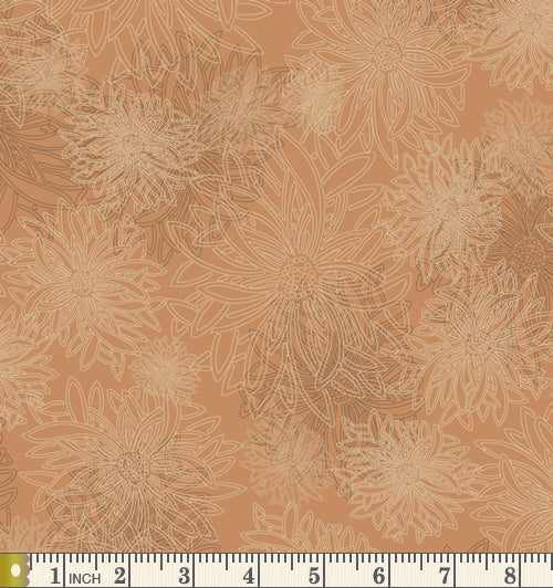 Art Gallery Fabrics Floral Elements Mocha Cotton Fabric FE-526-Mocha