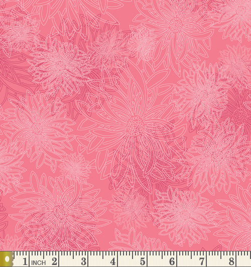 Art Gallery Fabrics Floral Elements Bubblegum Cotton Fabric FE-528-Bubblegum