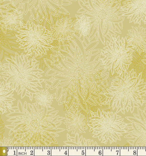 Art Gallery Fabrics Floral Elements Hay Cotton Fabric FE-532-Hay