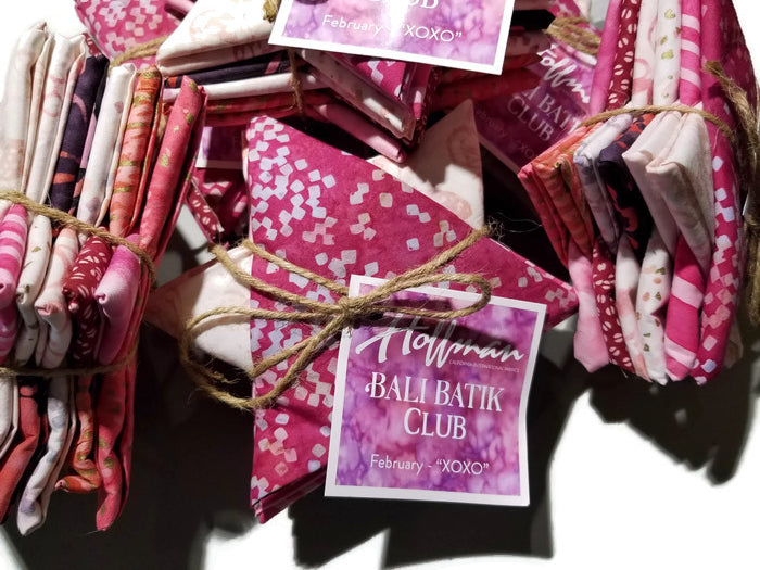 Hoffman Fabrics Bali Batik Club February XOXO FQAUTO-587-February Group
