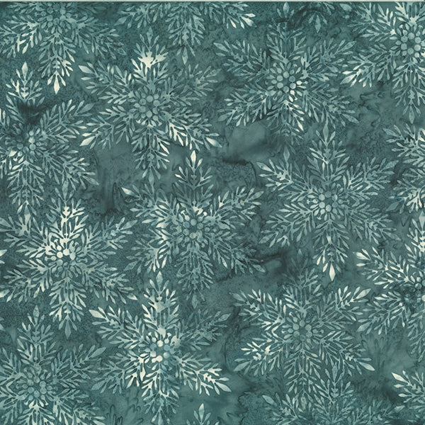 Hoffman Fabrics McKenna Ryan Into the Mist Pewter Snowflakes Batik Fabric MR25-76-Pewter