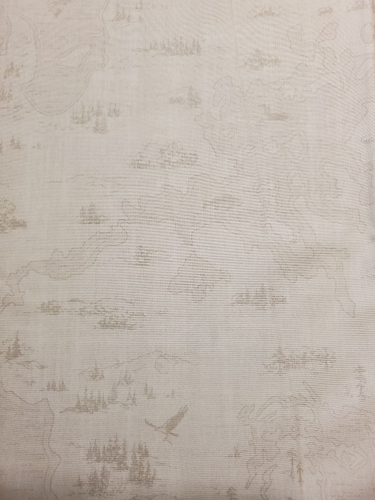 Hoffman Fabrics Fly Home Light Grey Map