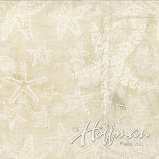 Hoffman Fabrics From the Depths Papyrus Starfish Batik Fabric Q2167-531-Papyrus