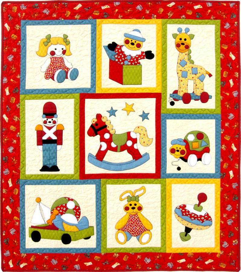 Kids Quilts Ye Olde Toy Shop Giraffe Rabbit Horse Toy Applique Quilt Pattern