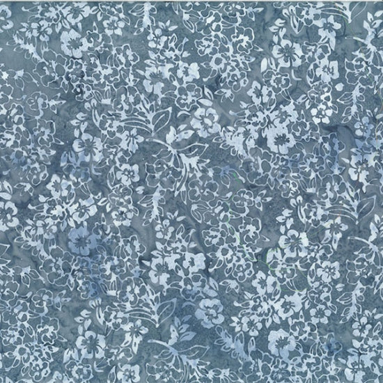 Hoffman Fabrics Cosmopolitan Smoke Cherry Blossom Batik Fabric T2406-173-Smoke