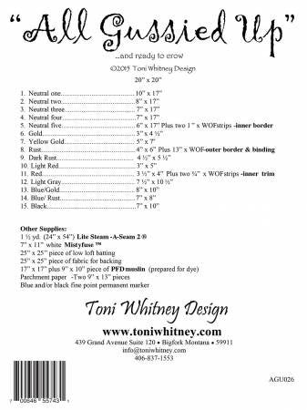 Toni Whitney Design All Gussied Up Back Cover