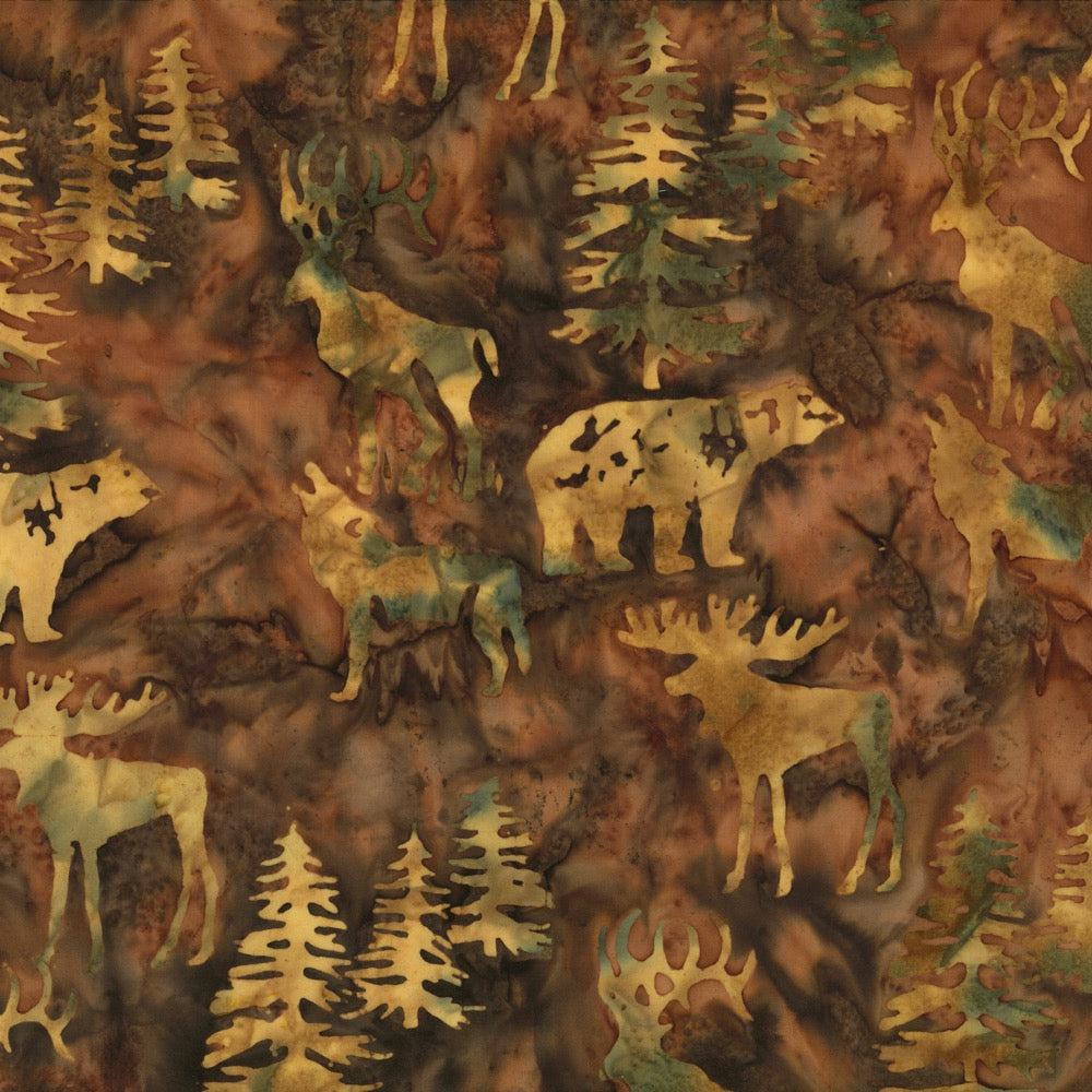 Hoffman Fabrics Palomino Alaskan Animals Batik C362-267-Palomino