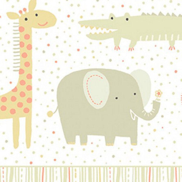 Clothworks Khaki Safari Sweet Organic Cotton Fabric Detail