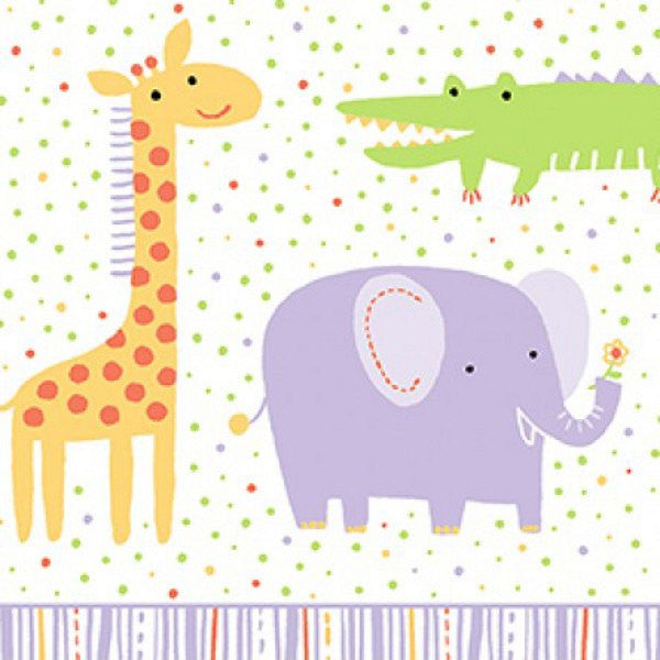 Clothworks Light Purple Safari Sweet Organic Cotton Fabric Detail
