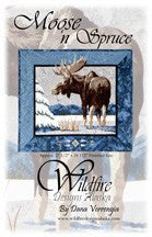 Wildfire Designs Alaska Moose n Spruce Applique Quilt Pattern in Blue