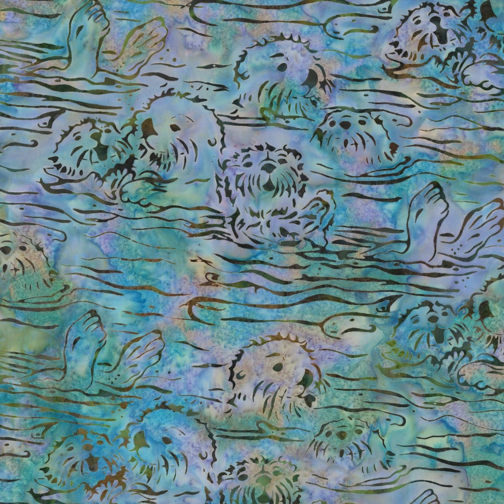 Hoffman Fabrics Paradise Purple Blue Otter Batik Fabric H2281-512-Paradise