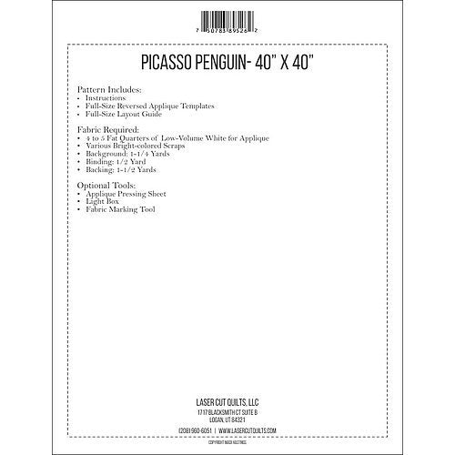 Madi Hastings Picasso Penguin Applique Quilt Pattern Back Cover