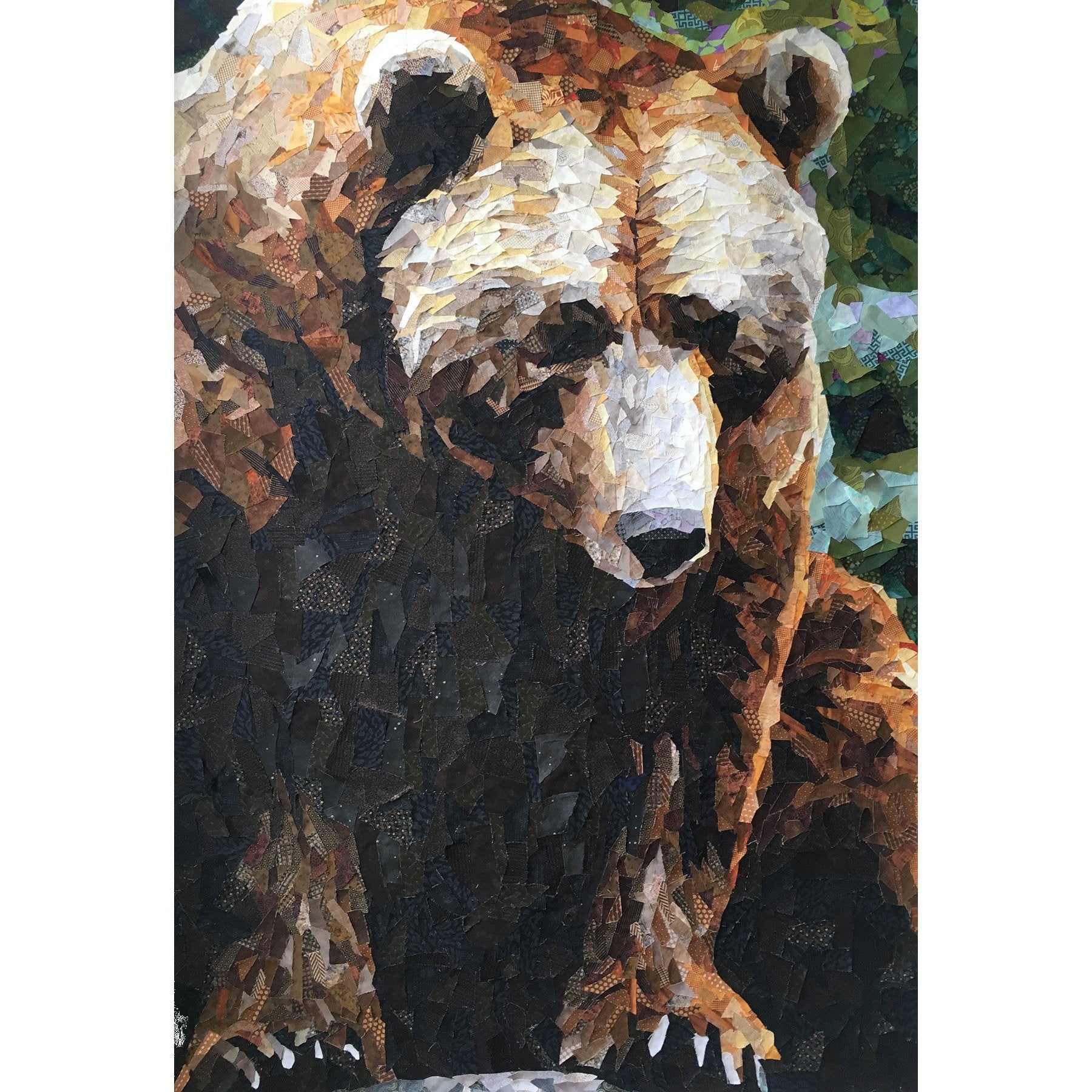Grizzly Bear in the Winter handpainted 18 mesh Needlepoint Canvas