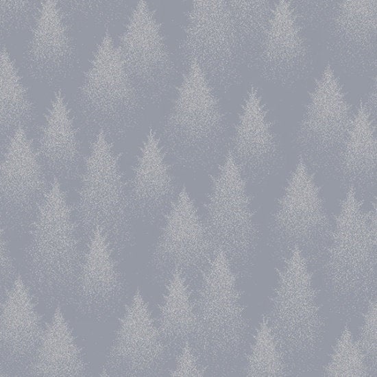 Hoffman Fabrics Sparkle and Fade Trees Cotton Fabric S4701-76S-Pewter-Silver