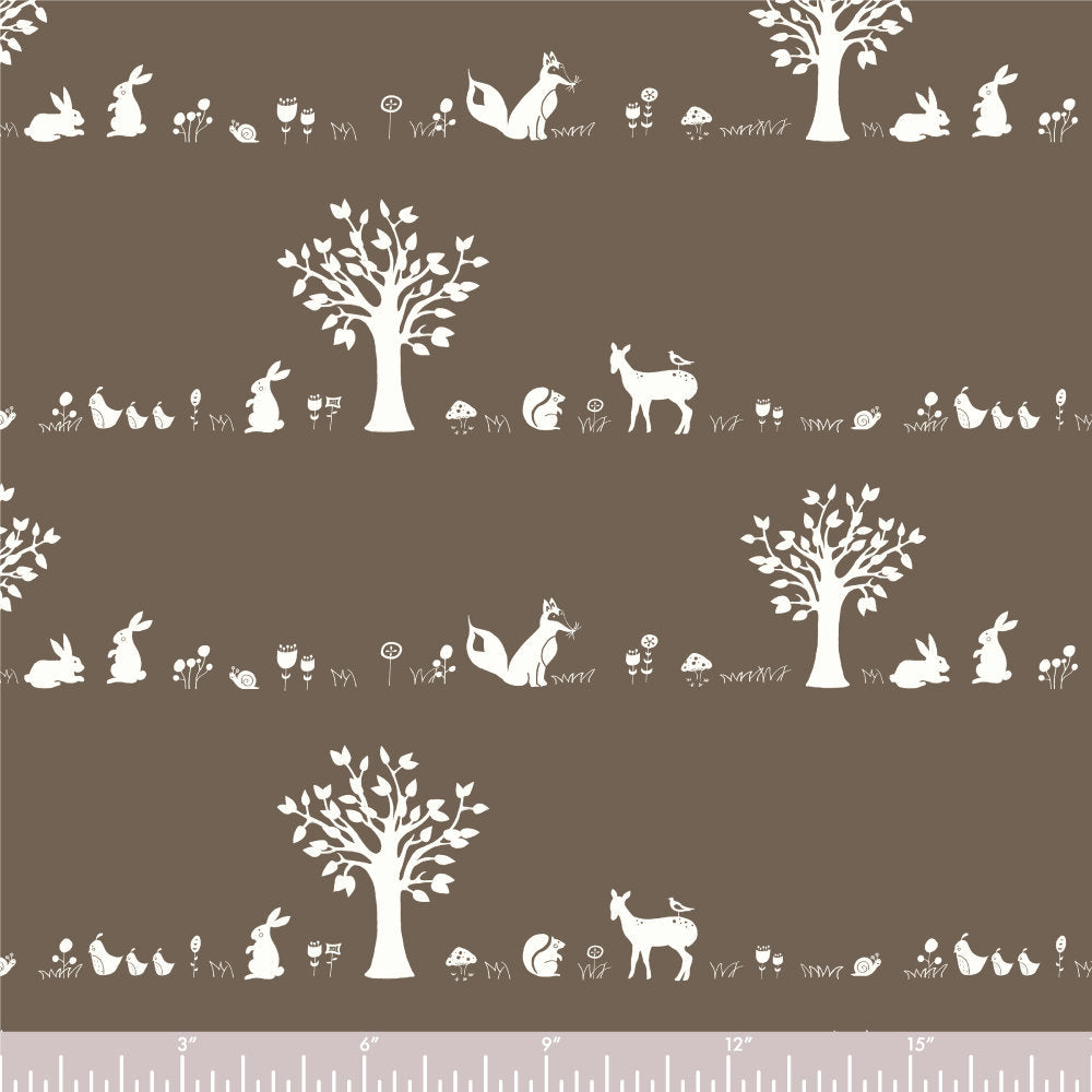 Birch Fabrics Forest Friends Brown Organic Cotton Fabric SD-05-Brown