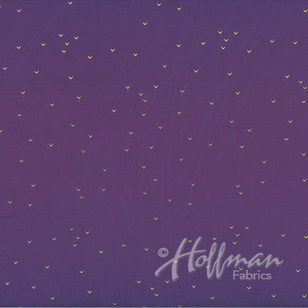Hoffman Fabrics Me+You Purple Metallic Gold Batik Fabric 148-14G-Purple-Gold