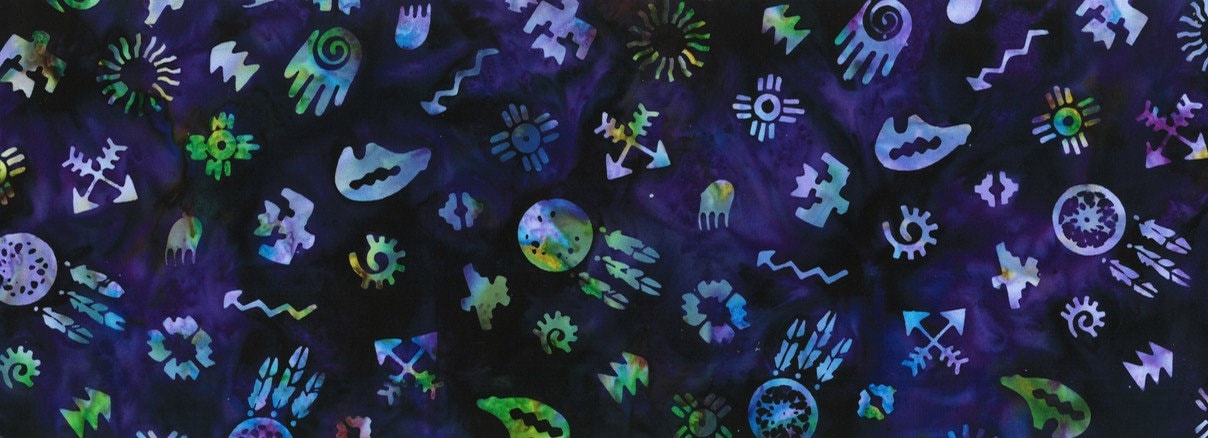 Hoffman Fabrics Amethyst Native Symbols Batik Fabric S2311-91-Amethyst