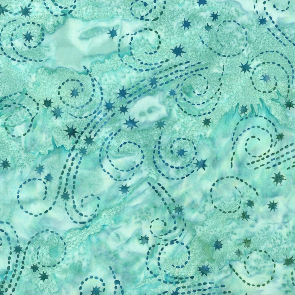 Hoffman Fabrics Tahiti Snow Swirl Batik Fabric G2209-254-Tahiti