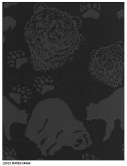 Hoffman Fabrics Raven Black Alaskan Bears Batik Fabric J2432-494-Raven