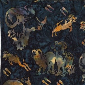 Hoffman Fabrics Moonstruck Blue Bighorn Sheep Batik Fabric N2914-524-Moonstruck