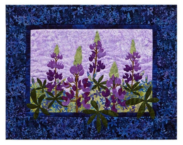 Wildfire Designs Alaska Into the Wild First Bloom Lupine Flower Wall Hanging Applique Quilt Pattern